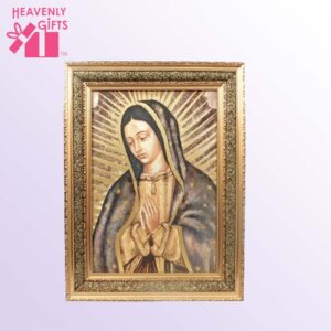 Our Lady of Guadalupe Half Body Padded Gold Frame (17" x 21")