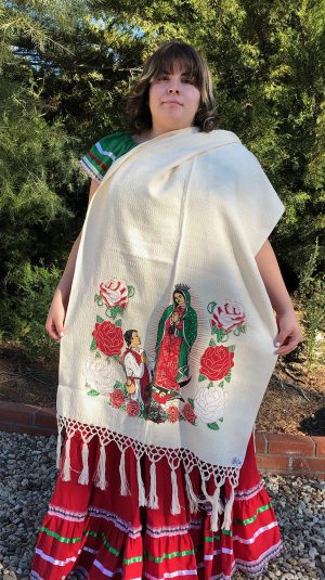 Our Lady of Guadalupe White Shawl