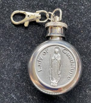 Round Holy Water Bottle (Our Lady of Guadalupe)
