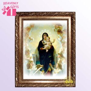 Mary and Baby Jesus with Angels On Canvas  (framed)
