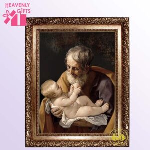 Saint Joseph and the Child Jesus On Canvas (framed)