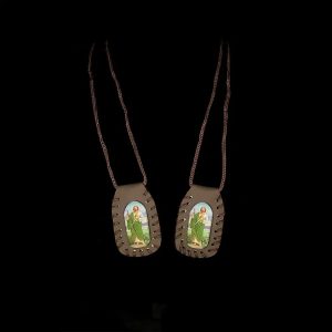 Synthetic Leather Scapular with St. Jude
