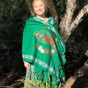 Our Lady of Guadalupe Green Shawl