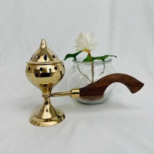 Brass Incense Burner with Handle