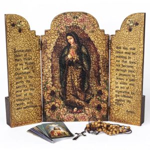 Our Lady of Guadalupe  w/box Wooden Triptych