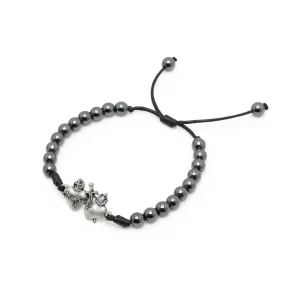 Sacred Heart 6mm Hematite Beads Bracelet