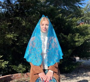Way of the Cross Veil - Blue (58" x 28")