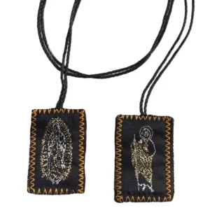 Scapular - Our Lady of Guadalupe + St. Jude Brown   1.5"