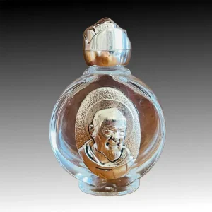 Padre Pio Holy Water Bottle W/Rose Top 2.5"