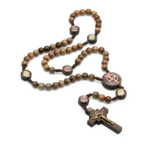 St. Benedict Wooden Rosary   18"