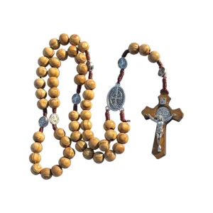 St. Benedict Wooden Rosary  18"  *Sale*