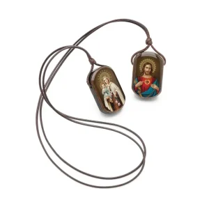 Scapular - Sacred Heart of Jesus + Lady of Mt. Carmel    14"